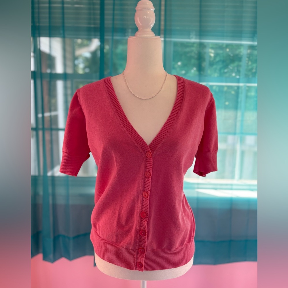 D&Co Short Sleeve Cardigan Bundle in Red, Blue, and Pink Sizes M/L Fall Layering